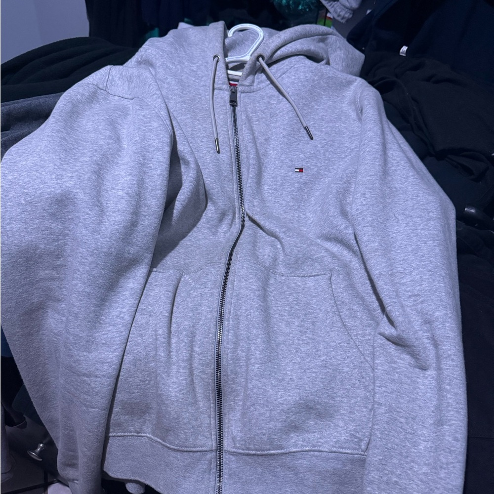 Tommy Hilfiger Light Gray Hoodie with Logo